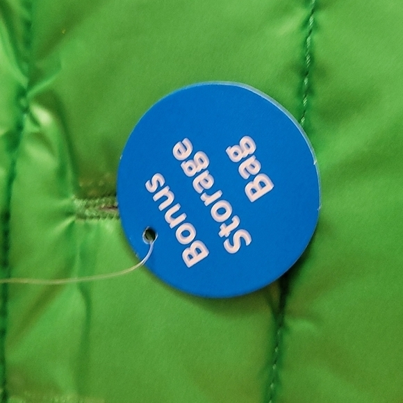 🐞5/$25 NWT TOP PAW! Large Blue Green Puffer Dog Coat with Storage Bag - Picture 3 of 6